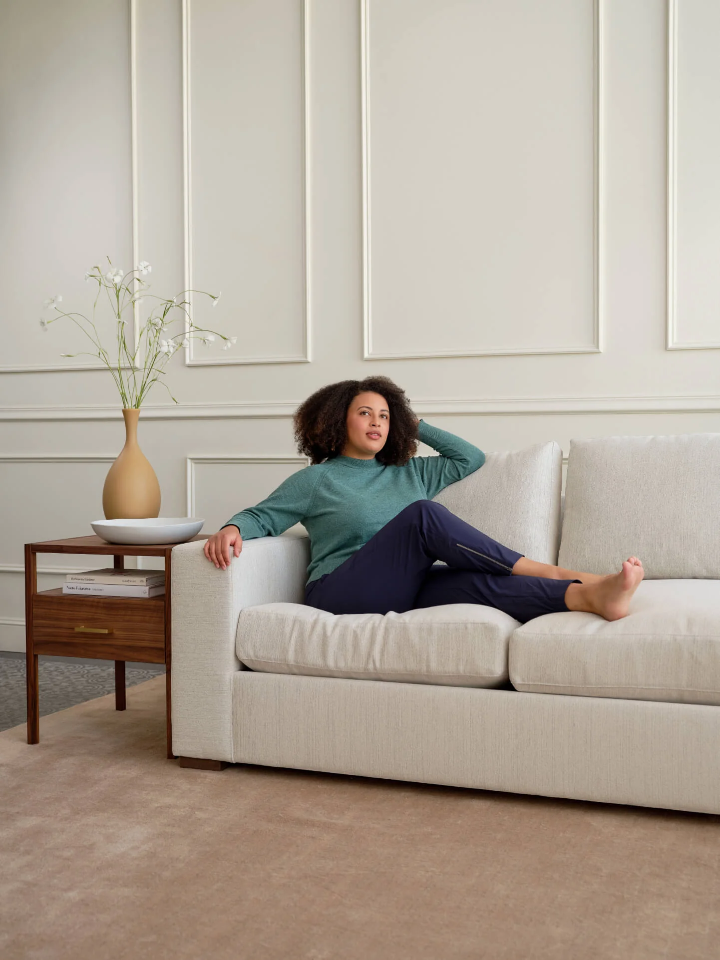 Rio Plush Chaise Sectional in Natural Latex - Image 5