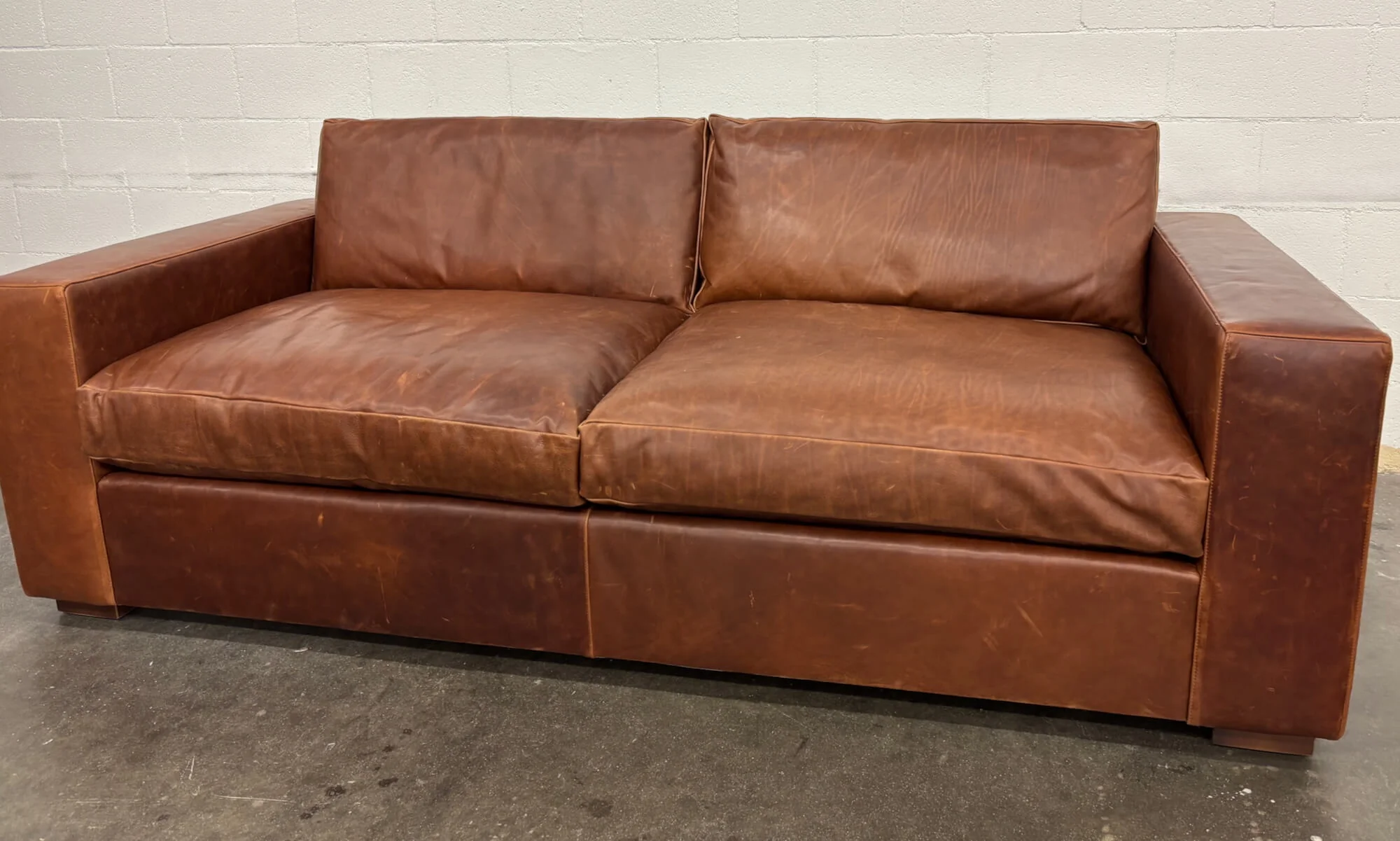 Rio Plush Sofa and Matching Ottoman with Natural Latex Cushions and Leather - Image 5