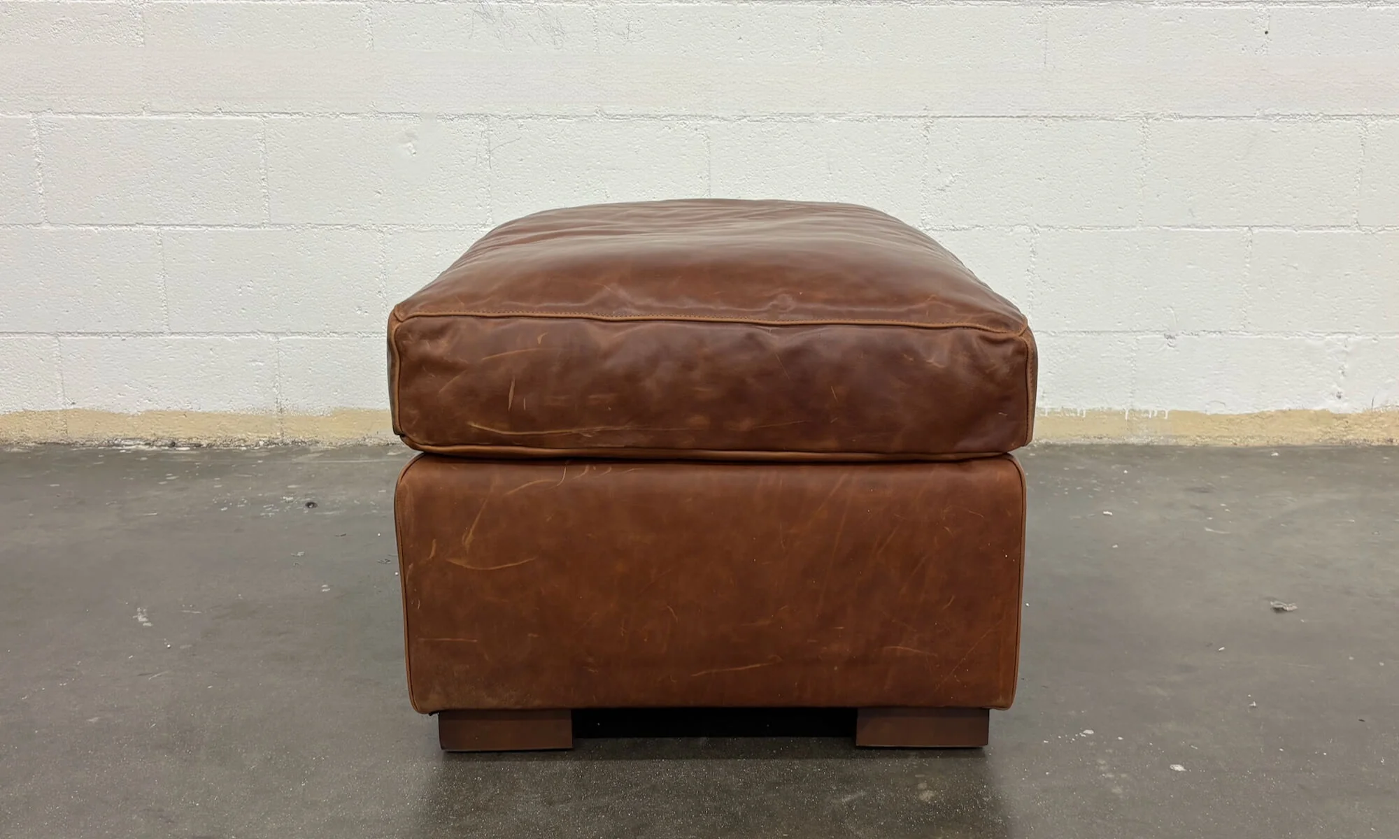 Rio Plush Sofa and Matching Ottoman with Natural Latex Cushions and Leather - Image 8