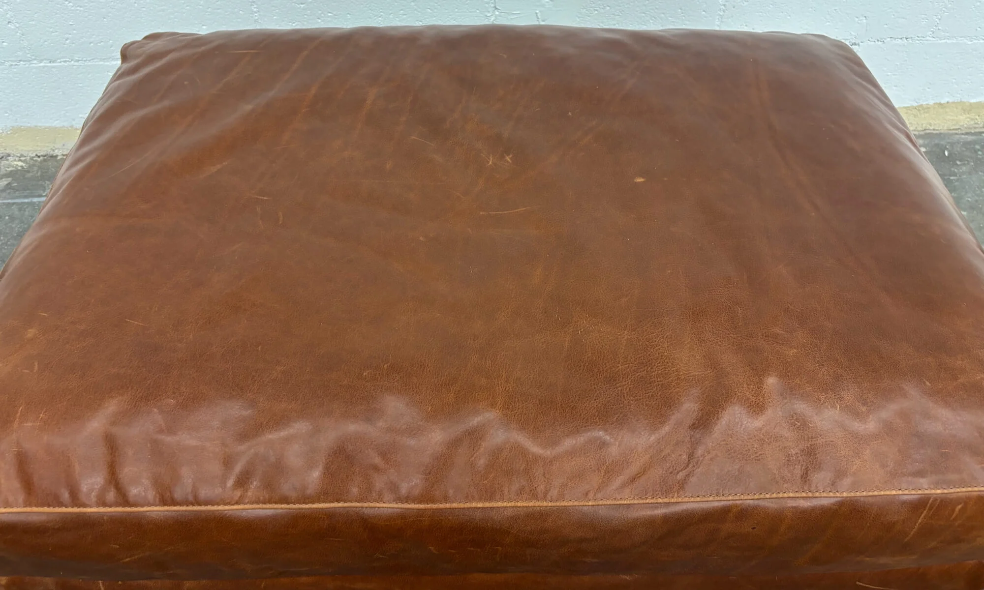 Rio Plush Sofa and Matching Ottoman with Natural Latex Cushions and Leather - Image 9